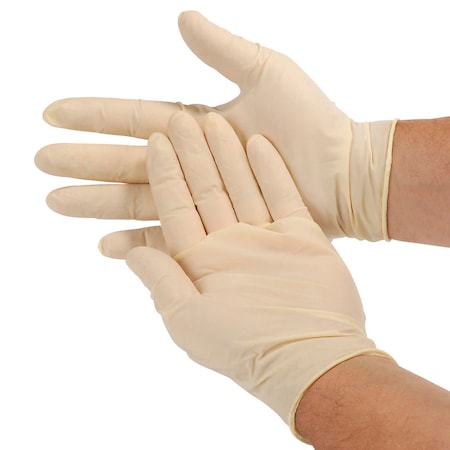 Safety Zone Disposable Gloves, 5 mil Palm, Latex, Powder-Free, XL, 100 PK, White GRPR-XL-1-T